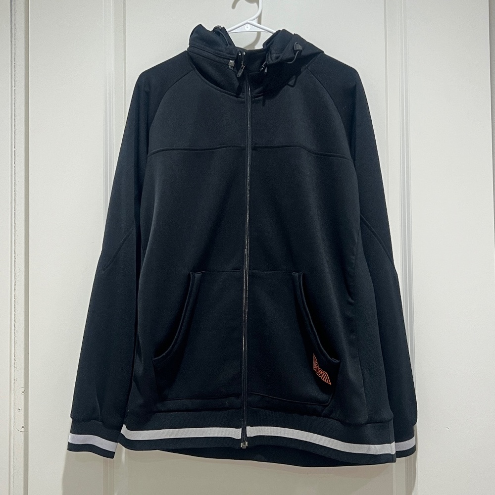 Volcom Epidermis vintage Mens Black zip up hoodie jacket detachable hood L skate